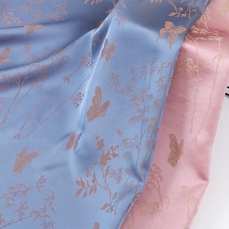 Two-Tone Jacquard Satin Fabric: 59"W Digital Print Rayon Blend