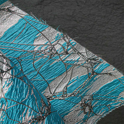 Gold Vein Jacquard Fabric: 3D Gilt Design, 55" Wide