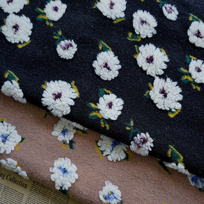 Retro French Daisy Plush Fabric: Cosplay Costume Material (63" W)