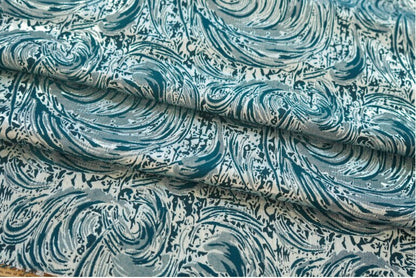 Tissu jacquard à fil argenté : revêtement d’ameublement à texture 3D, 157 cm de large
