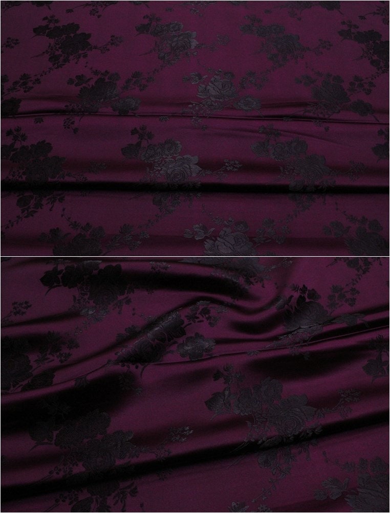 Tissu brocart jacquard à motifs floraux : mélange de soie et de rayonne de style chinois