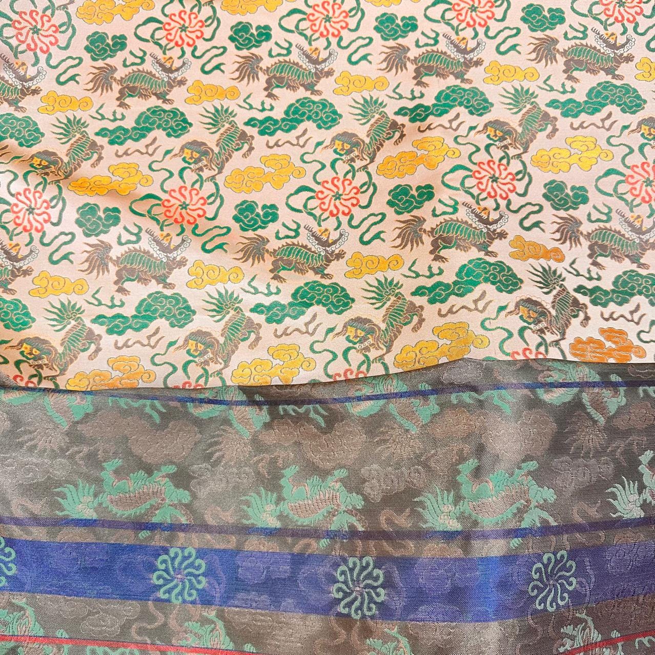 Kirin & Cloud Silk Brocade Fabric: 59" Wide Rayon Blend