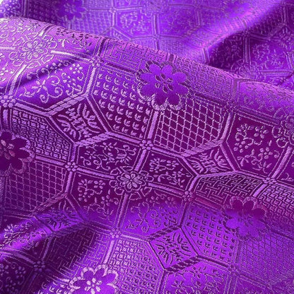 Bao Xianghua Brocade Fabric: Silver Satin, 29.5" Wide, Upholstery & Sewing