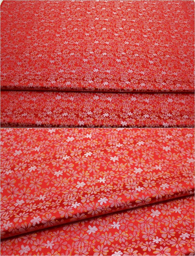 Tissu brocart de soie à motif marguerite : tissu de mariage chinois