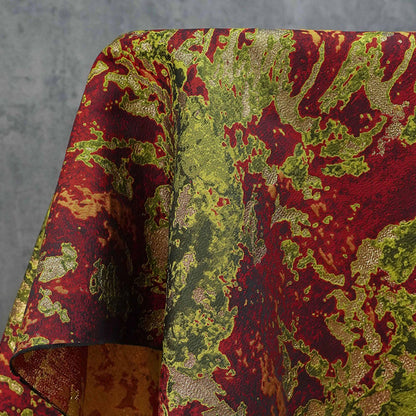 Gold Thread Abstract Jacquard Fabric: Luxury Upholstery, Dressmaking (63"W, Per Meter)