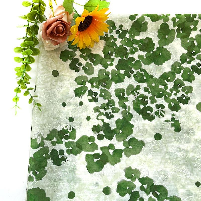 Green Floral Tencel Jacquard Fabric ��� 59 inch Wide Sewing Ma