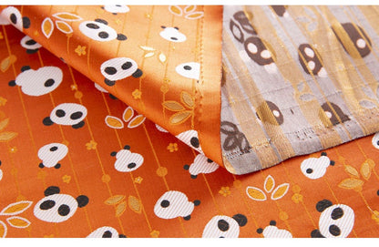 Panda Brocade Satin Fabric: Japanese Style Sewing Material (59" or 29.5" Width)