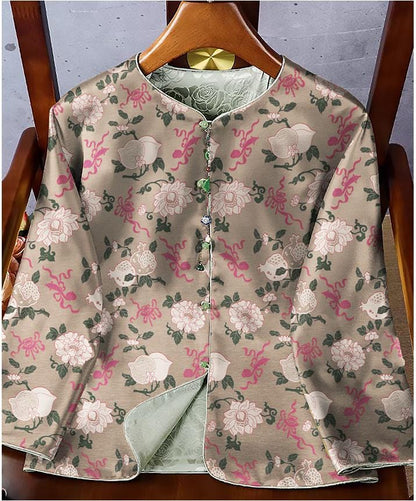 Floral Silk Brocade Fabric: 59"W Chinese Upholstery Sewing Material