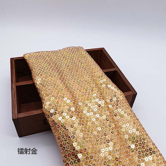 Iridescent Sequin Fabric: 3D Embroidery, Bridal Gown, Party Decor, 50" Wide