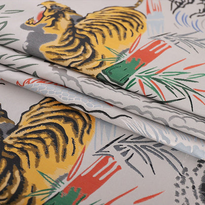 Jacquard Tiger Fabric: Soft Polyester Sewing Material (59" Wide)