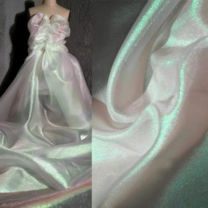 Iridescent Organza Fabric: Two-Tone Symphony Stiff Polyester, 59" Wide
