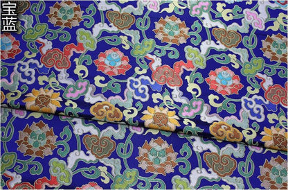 Floral Jacquard Brocade Fabric: Chinese Mongolian Style (By The Meter) - Poppylollipop