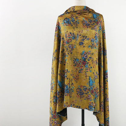 Floral Tea Silk Satin Fabric - 59" Wide - Digital Print