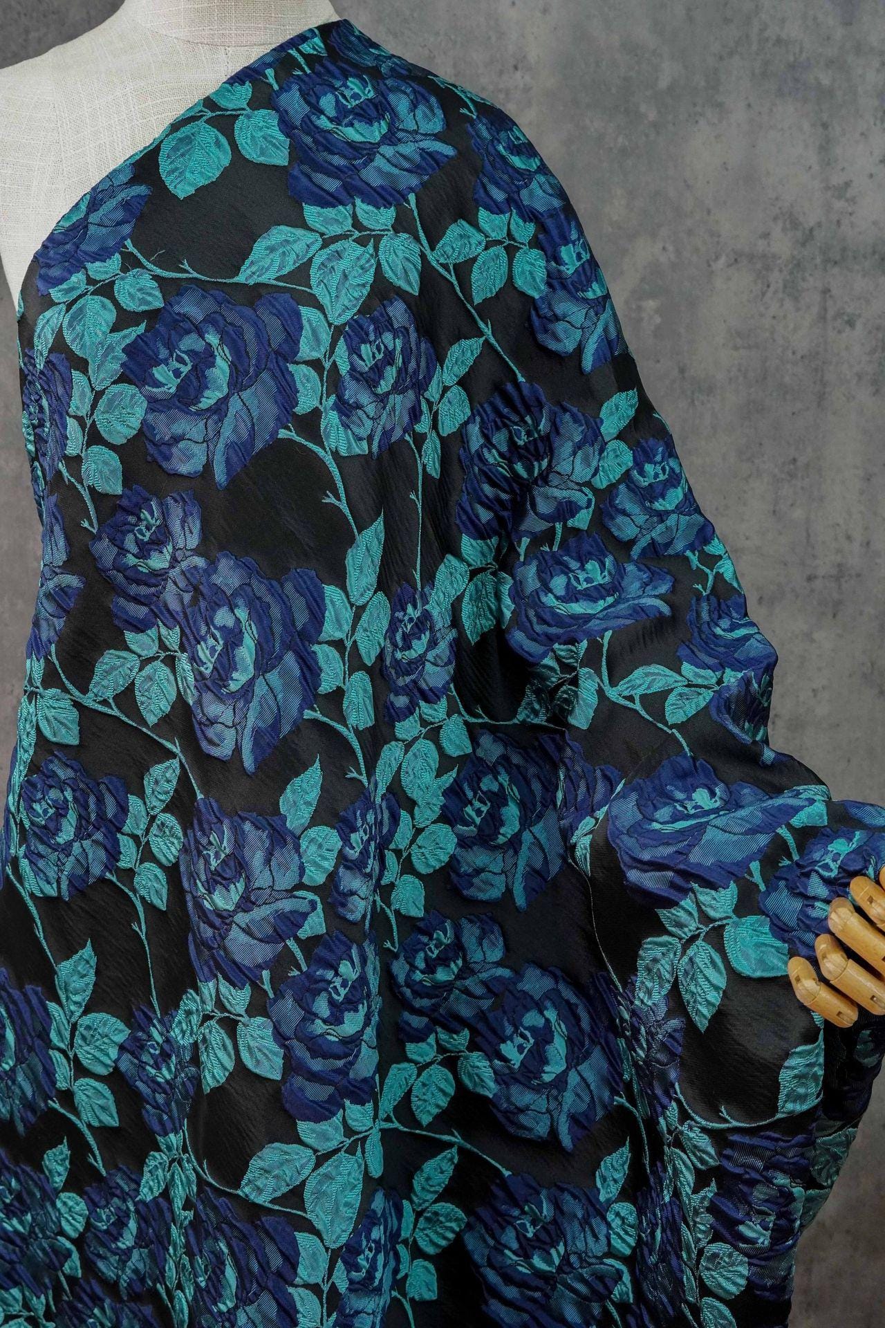Embossed Rose Jacquard Fabric ��" Fashion Gown & Coat Material
