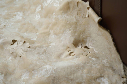 Floral Gauze Jacquard Fabric: Sheer Texture, 53" Wide - By The Meter