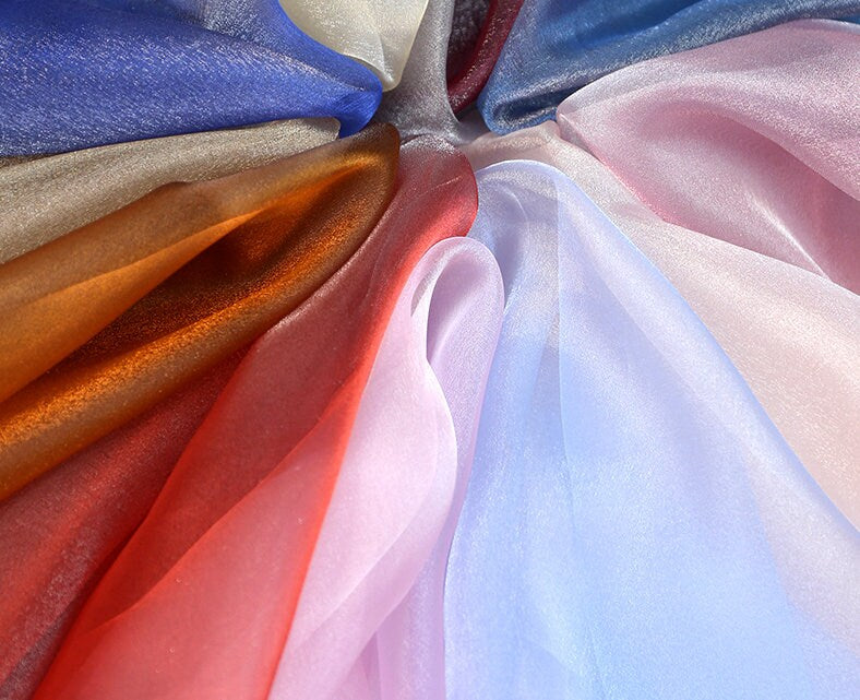 Glitter Organza Fabric: Solid Color Wedding Veil Costume Material