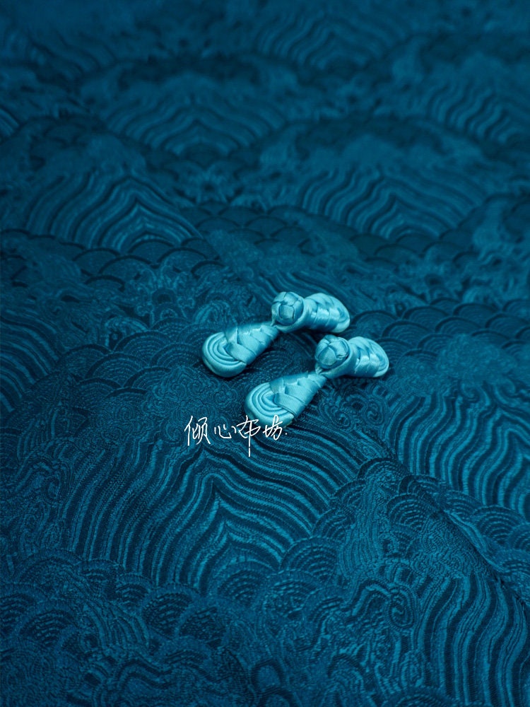 Ocean Waves Silk Rayon Brocade Fabric: Upholstery, Costume, Decor