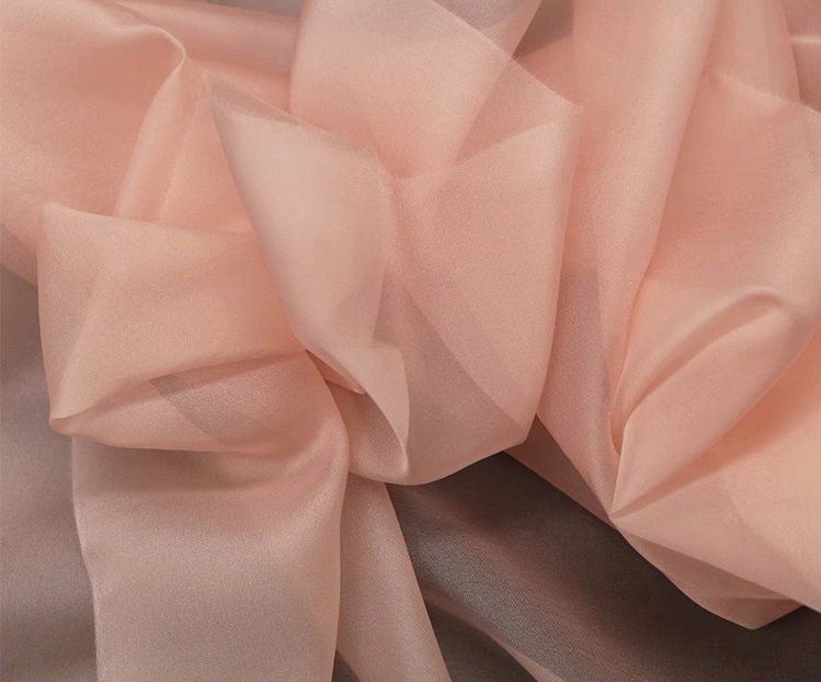 Tissu organza transparent : voile de mariée uni, tissu pour costume (150 cm de large)