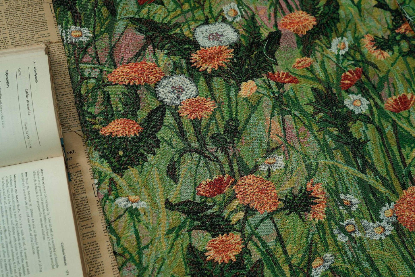 Floral Jacquard Woven Fabric: Oil Painting Style, 55" Wide