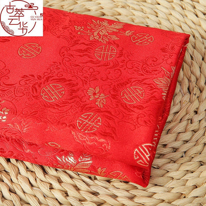 Chrysanthemum Brocade Fabric: Vintage Chinese Satin Silk (By The Meter)
