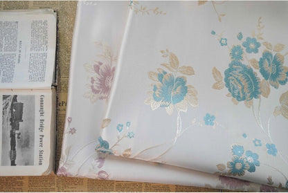 Floral Damask Brocade Fabric: 56"W Polyester Rayon Blend