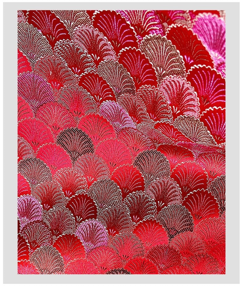 Japanese Shell Kinran Brocade Fabric: Silk Rayon Jacquard (29.5��