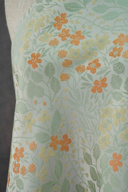 Tissu tissé à motifs floraux, coton japonais pour patchwork orange-jaune, 168 cm de large