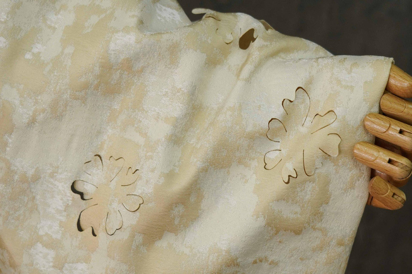 Floral Gauze Jacquard Fabric: Sheer Texture, 53" Wide - By The Meter