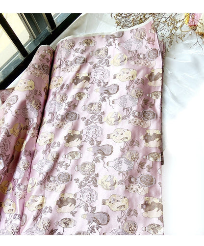 Floral Vase Jacquard Brocade Fabric: Chinese Style Rayon Upholstery