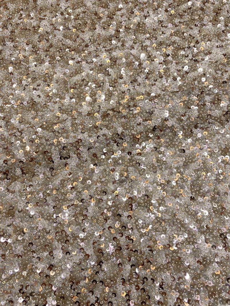 Tissu brodé à sequins, 127 cm de large, pour robe orientale