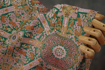 Mongolian Bada Pattern Fabric: 59"W Rayon Upholstery, Costume, Decor