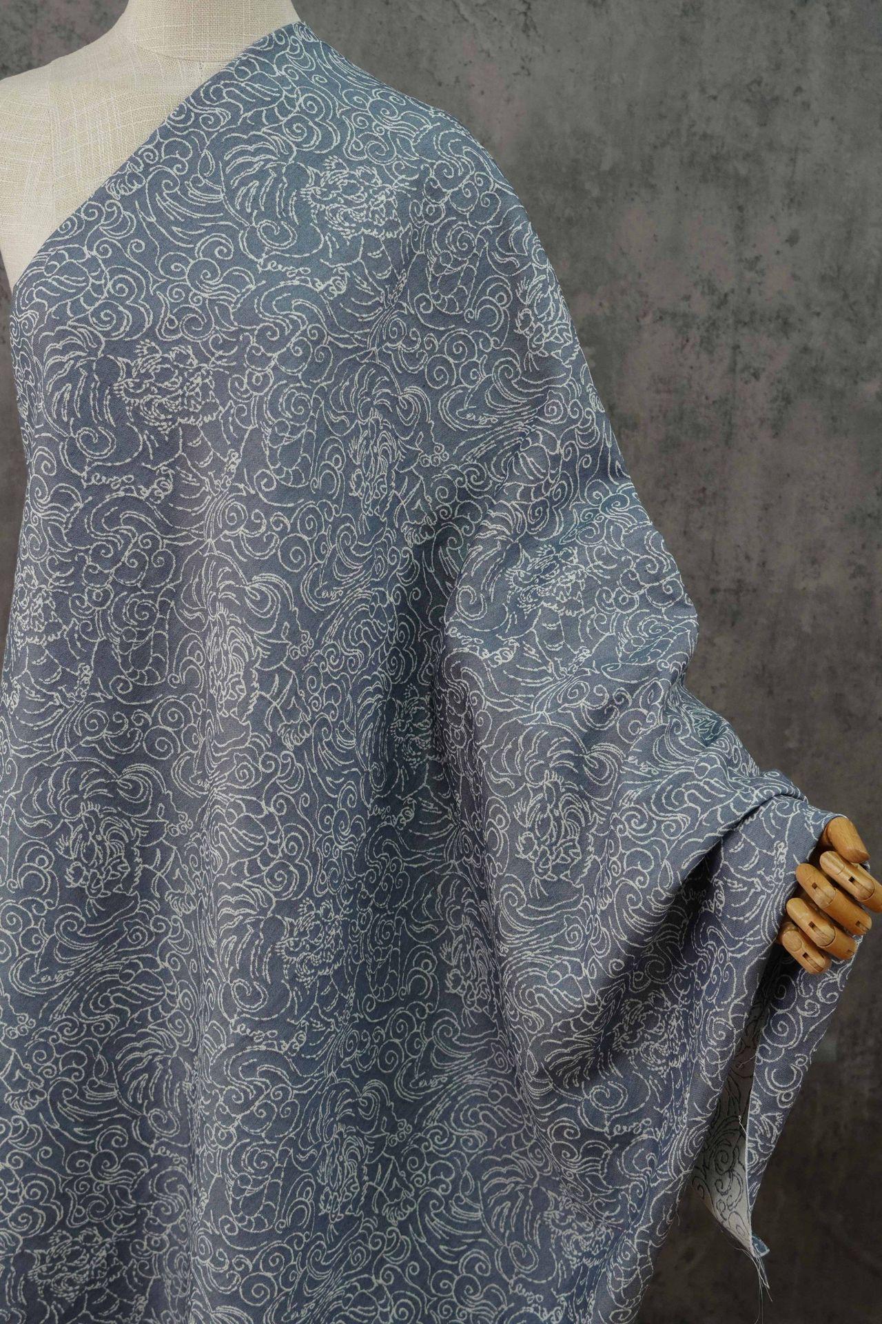 Jacquard Denim Fabric: 3D Reverse Design, Upholstery Sewing Material, 52"