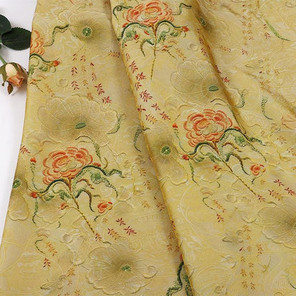 Green Floral Vine Shimmer Brocade Upholstery Jacquard Fabric by the Yard, three patterns