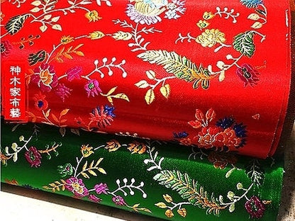 Peony Brocade Fabric: Silk Rayon Blend, Floral Upholstery & Costume