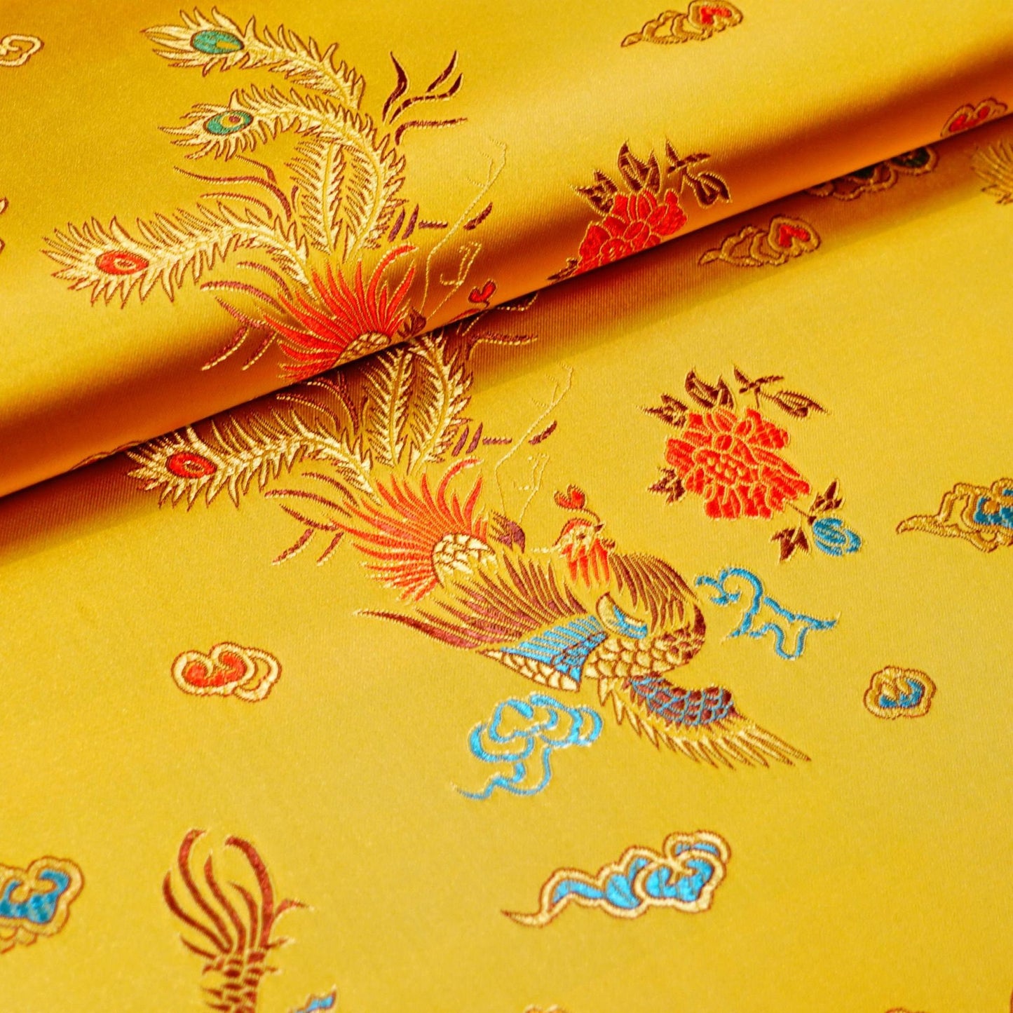 Dragon & Phoenix Brocade Fabric: Auspicious Upholstery, Costume, Decor