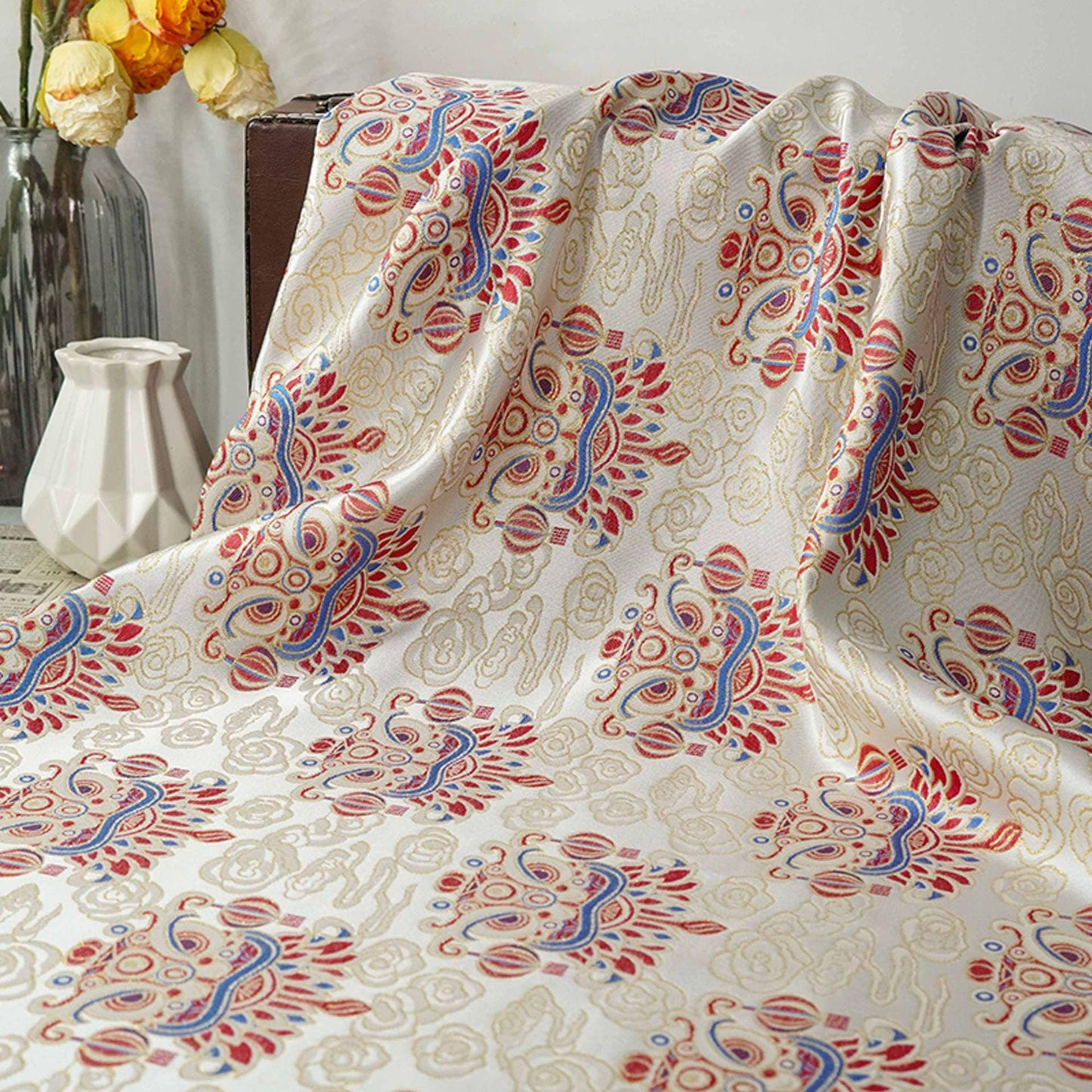 Song Brocade Fabric: Baoxiang Gold Thread Jacquard - Emperor Robe Style