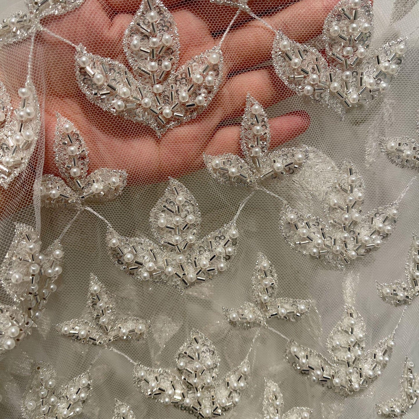 Sequin Leaf & Flower Bridal Lace Applique: Wedding Dress DIY