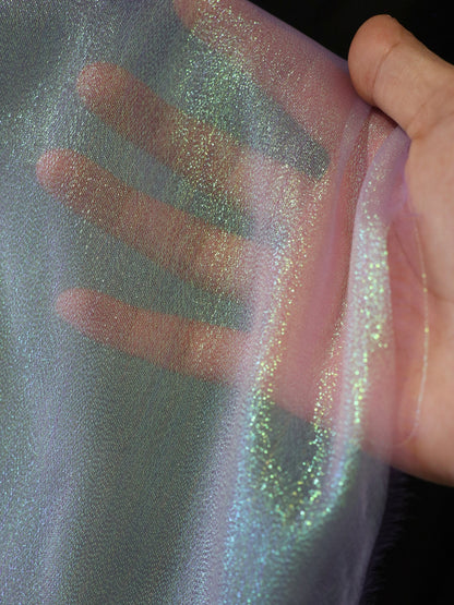 Iridescent Organza Fabric: Two-Tone Symphony Stiff Polyester, 59" Wide