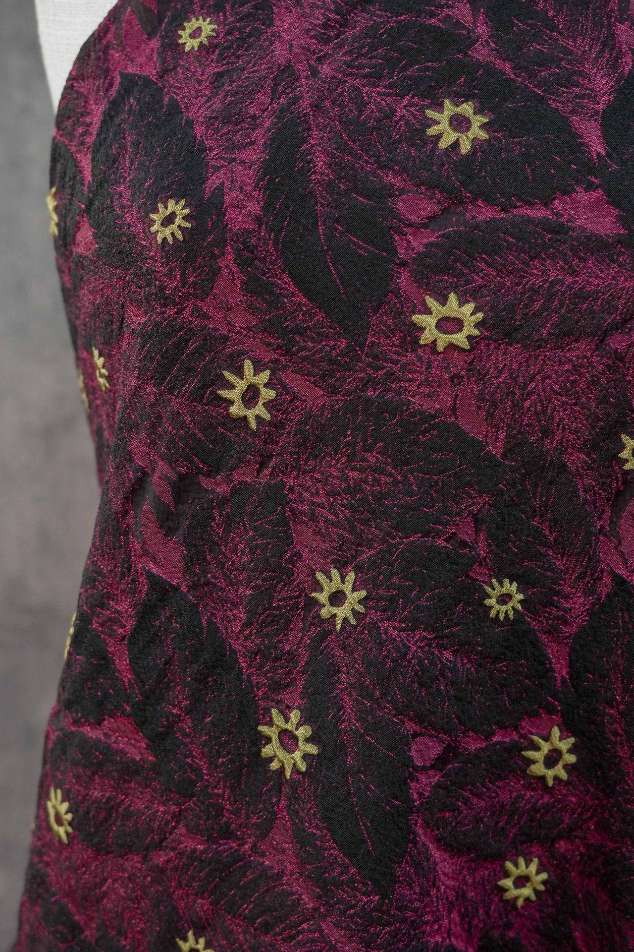 3D Floral Leaf Jacquard Fabric ��� Embossed Textured Woven Materia"W