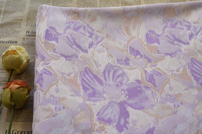 Tissu jacquard à motif floral : Damas rétro palais, 147 cm de large