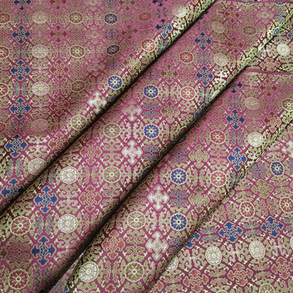 Mongolian Brocade Fabric: 59"W Rayon Cheongsam, Robe, Drapery