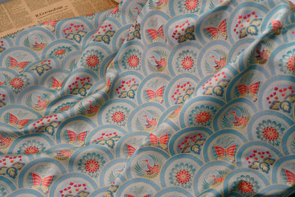 Butterfly Phoenix Jacquard Fabric: Embossed Woven Textile, 64"W