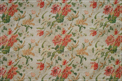 Floral Jacquard Fabric: Retro Big Flower Upholstery, 59" Wide