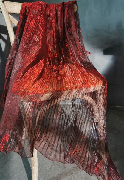 Pleated Big Wave Laser Organza Fabric - 57" W Stiff Texture