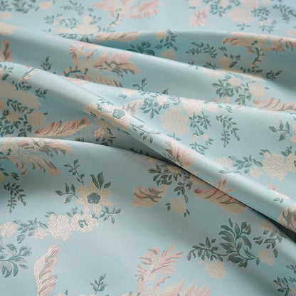 Tissu jacquard à motif floral : Lurex brillant tissé à motif floral 3D, 165 cm de large