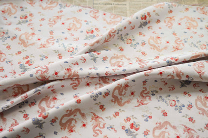 Dragon Jacquard Fabric: Embossed Foil Upholstery, Costume, Decor (58"W)