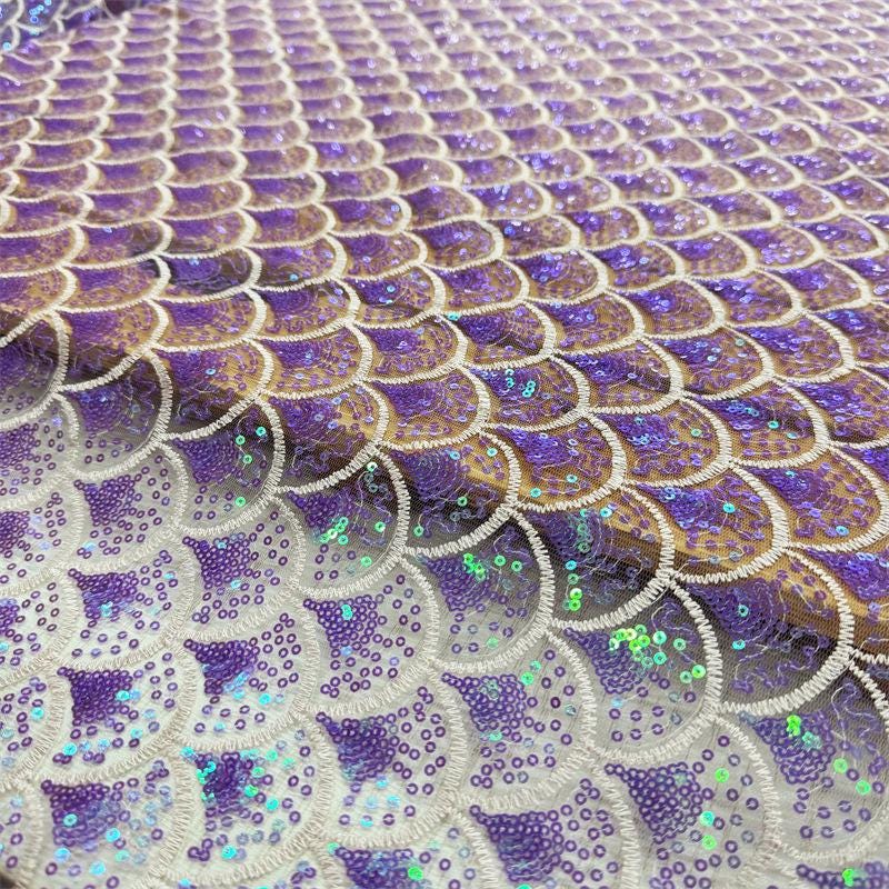 Gradient Sequin Mesh Fabric ��� Sparkling Embroidery for Co