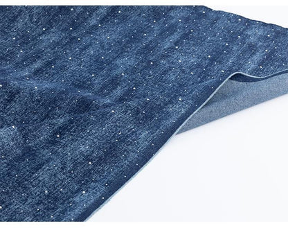 Rhinestone Denim Fabric: Jacquard Weave Cotton, Faded Effect (65"W Sewing, Quilting, Upholstery