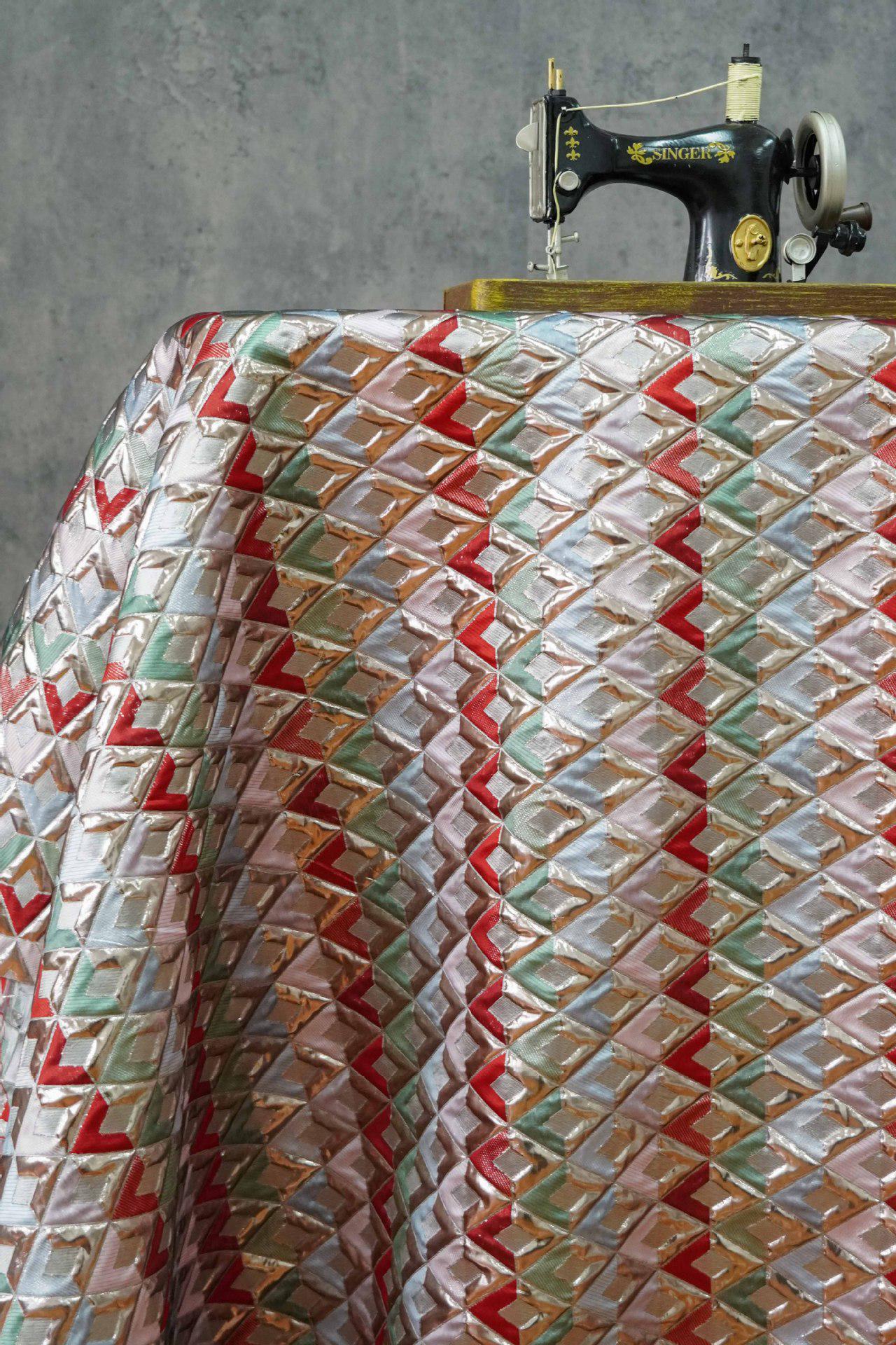 Gold Thread 3D Jacquard Fabric: 60"W Cheongsam Qipao Material