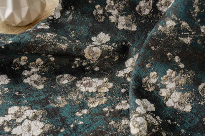 Reversible Jacquard Fabric: 3D Vintage Floral Embossed Upholstery, Costume, Sewing (55"W By 1 yard)